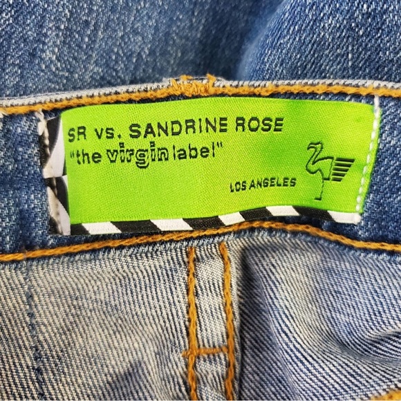 Free People x Sandrine Rose Distressed Super Flare Jeans Size 24 NWT High Rise - Picture 2 of 9